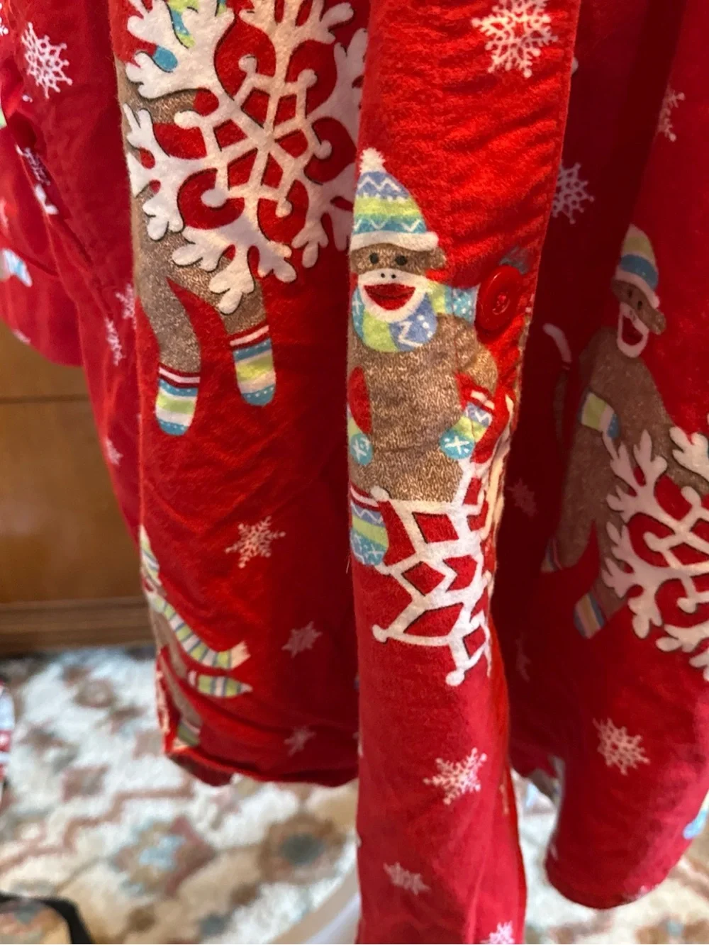 Nick & Nora sock monkey snowflake nightgown xl